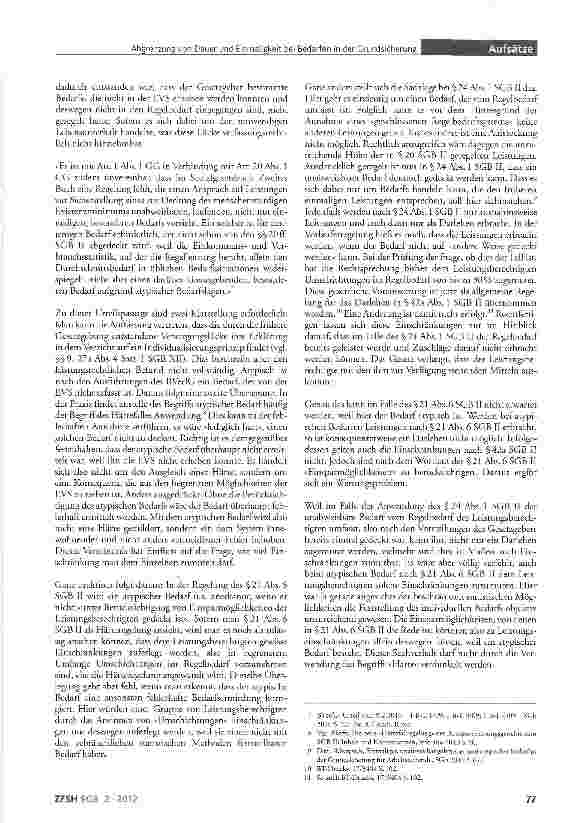 Vorschauseite 3: Zum Bedeutungsverlust der Abgrenzung von Dauer und Einmaligkeit bei Bedarfen in der Grundsicherung für Arbeitsuchende