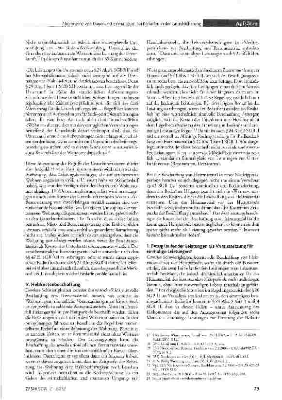 Vorschauseite 5: Zum Bedeutungsverlust der Abgrenzung von Dauer und Einmaligkeit bei Bedarfen in der Grundsicherung für Arbeitsuchende