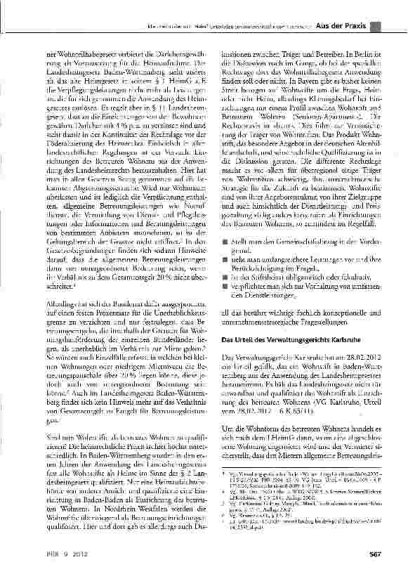 Vorschauseite 2: Heim oder nicht Heim? Unterfallen Seniorenwohnstifte dem Heimrecht?