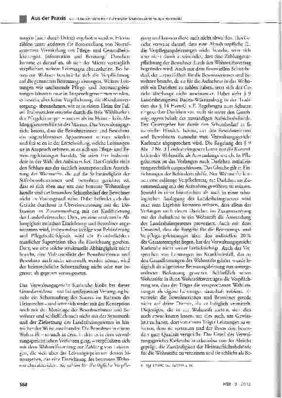Vorschauseite 3: Heim oder nicht Heim? Unterfallen Seniorenwohnstifte dem Heimrecht?