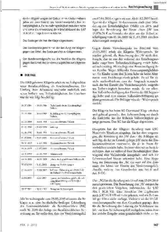 Vorschauseite 2: Anspruch auf Verietztenrente und Festsetzung angemessenen Jahresarbeitszeitverdienstes