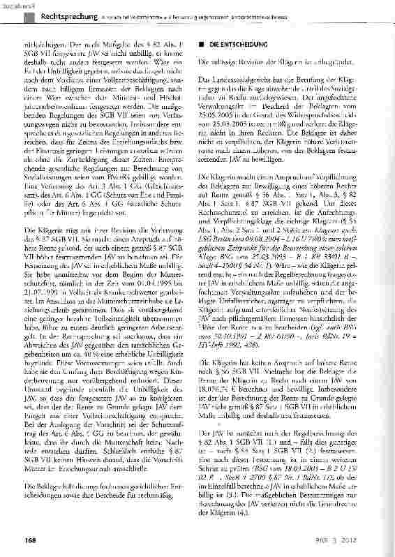 Vorschauseite 3: Anspruch auf Verietztenrente und Festsetzung angemessenen Jahresarbeitszeitverdienstes
