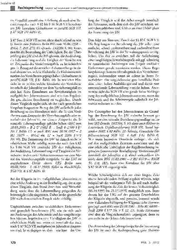 Vorschauseite 5: Anspruch auf Verietztenrente und Festsetzung angemessenen Jahresarbeitszeitverdienstes