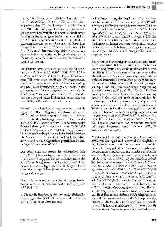 Vorschauseite 6: Anspruch auf Verietztenrente und Festsetzung angemessenen Jahresarbeitszeitverdienstes