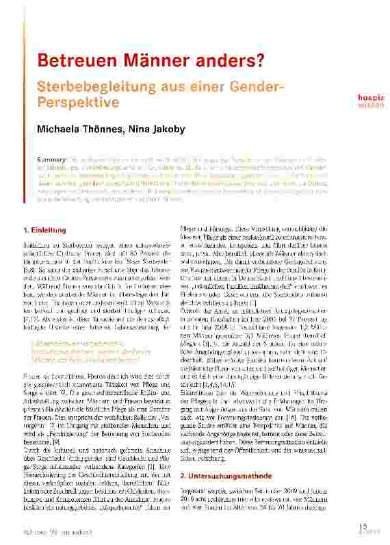 Vorschauseite 1: Betreuen Männer anders?