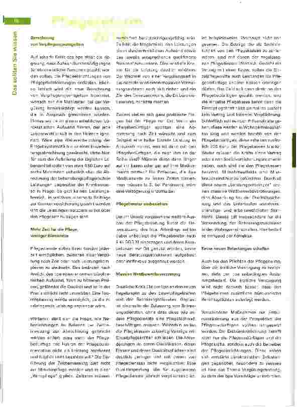 Vorschauseite 2: Billigversorgung contra Qualität in der Pflege