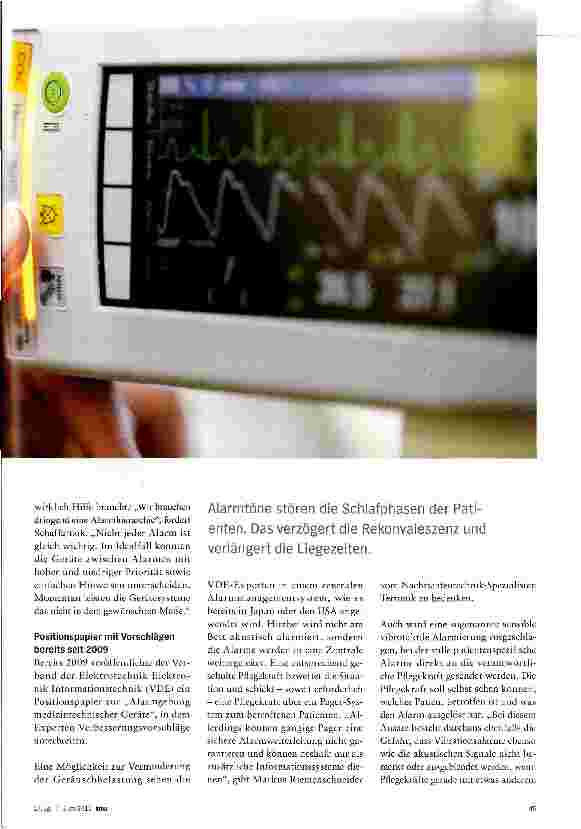 Vorschauseite 2: Mehr Ruhe für Intensivpatienten