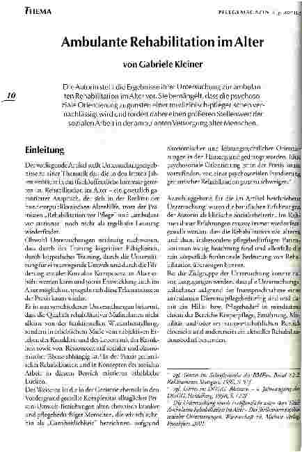 Vorschauseite 1: Ambulante Rehabilitation im Alter