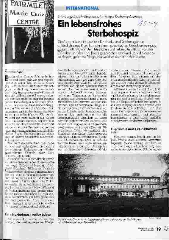 Vorschauseite 1: Ein lebensfrohes Sterbehospiz Erfahrungsbericht über ein schottisches Krebskrankenhaus