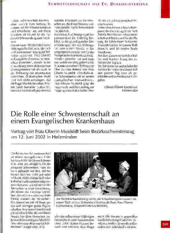 Vorschauseite 1: Die Rolle einer Schwesternschaft an einem Evangelischen Krankenhaus
