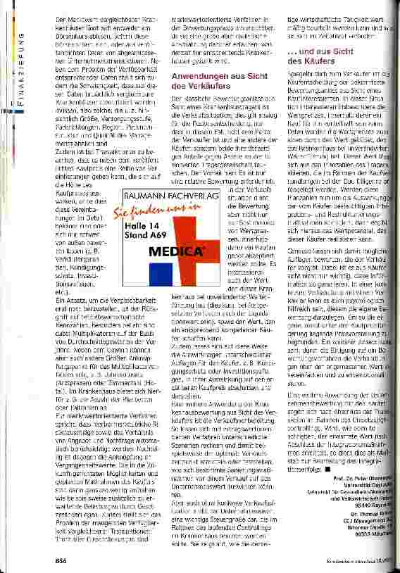 Vorschauseite 3: Wieviel ist mein Haus wert? Bewertung von Kliniken: Grundprinzip und Anwendungsmöglichkeiten