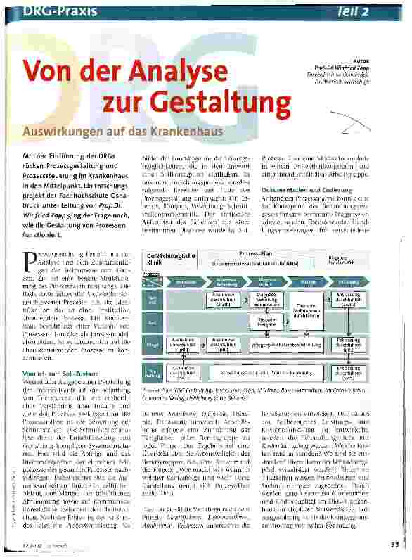 Vorschauseite 1: Von der Analyse zur Gestaltung Auswirkungen auf das Krankenhaus
