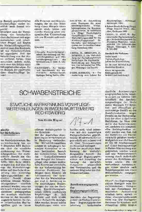 Vorschauseite 4: Kein Fortschritt - Stellungnahme zum Entwurf eines einheitlichen Weiterbildungsgesetzes für psychiatrische Pflege