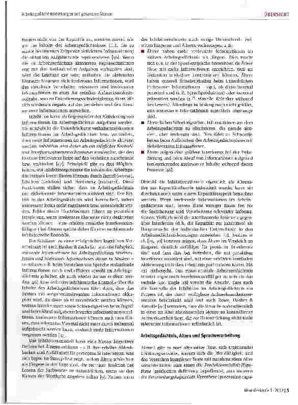 Vorschauseite 3: Arbeitsgedächtnisleistungen bei gesunden Älteren