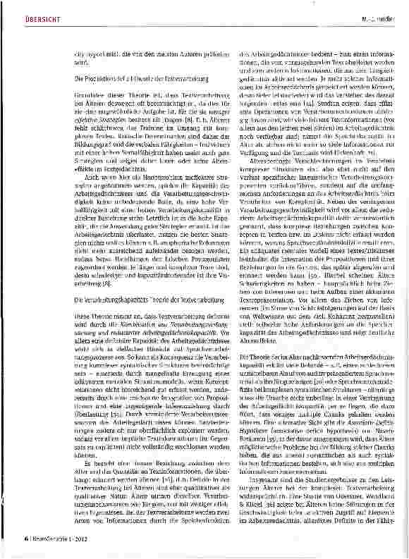 Vorschauseite 4: Arbeitsgedächtnisleistungen bei gesunden Älteren