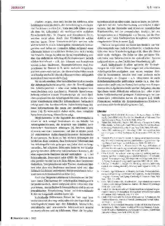 Vorschauseite 6: Arbeitsgedächtnisleistungen bei gesunden Älteren