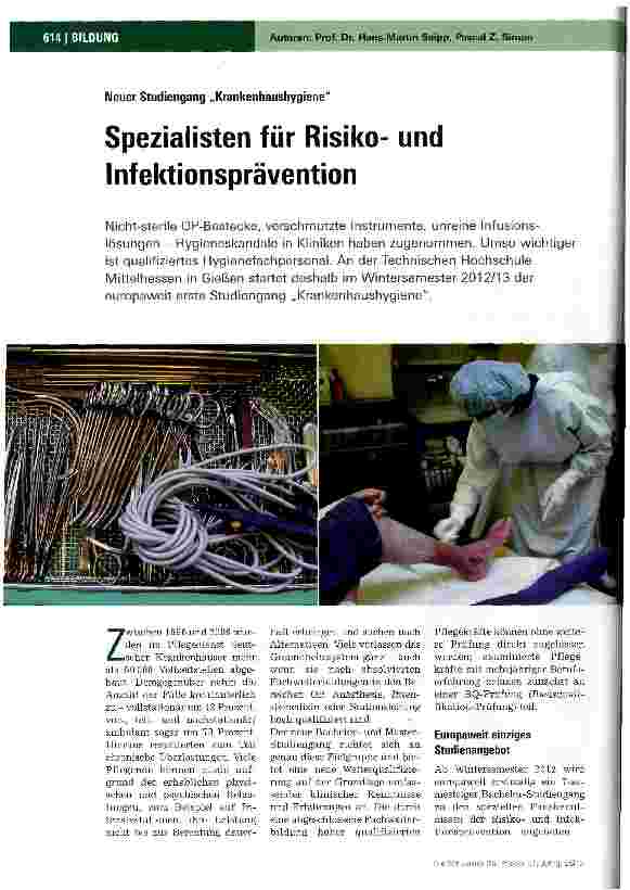 Vorschauseite 1: Spezialisten für Risikound Infektionsprävention