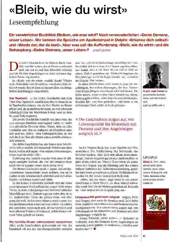 Vorschauseite 1: «Bleib, wie du wirst»