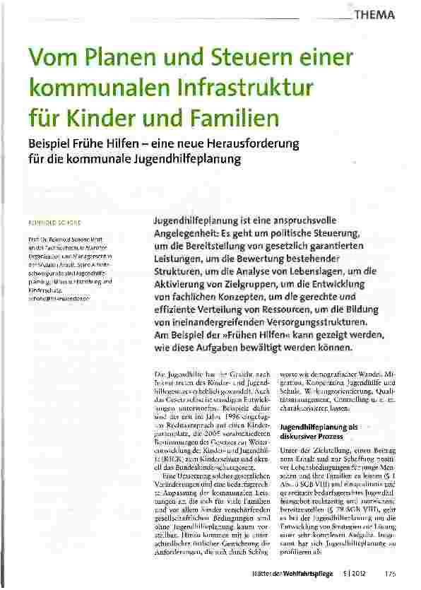 Vorschauseite 1: Vom Planen und Steuern einer kommunalen Infrastruktur für Kinder und Familien