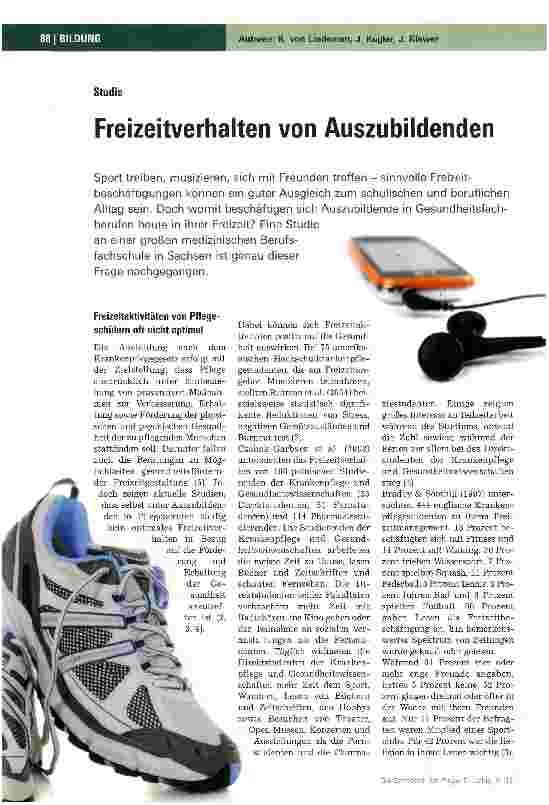 Vorschauseite 1: Freizeitverhalten von Auszubildenden