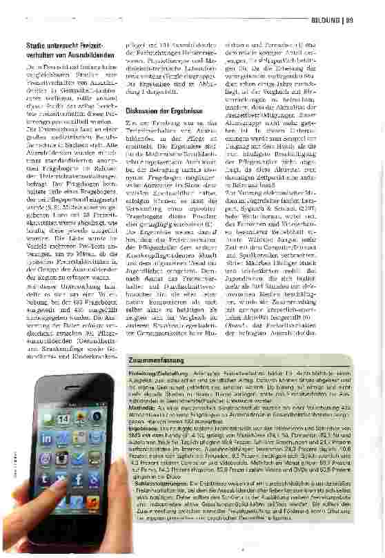 Vorschauseite 2: Freizeitverhalten von Auszubildenden