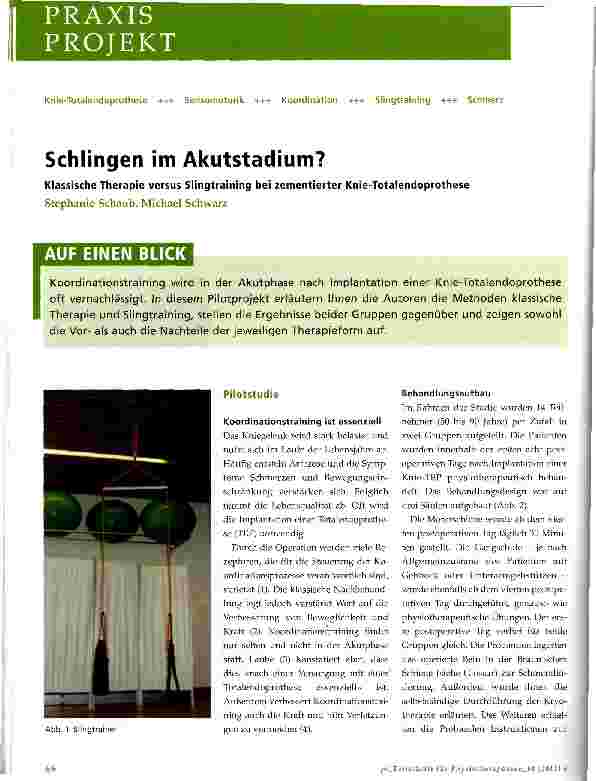 Vorschauseite 1: Schlingen im Akutstadium?
