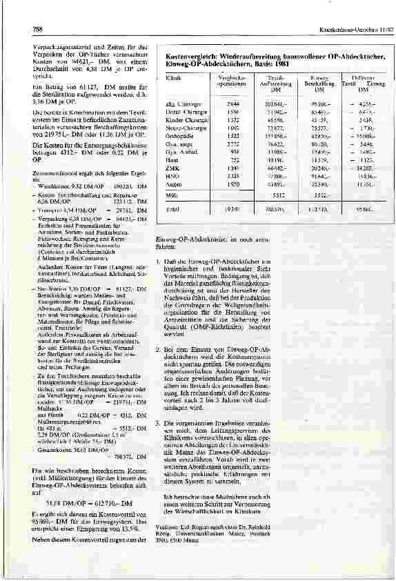 Vorschauseite 2: Kostenvergleich zwischen der Anwendung textiler OP-Abdecktücher und Einweg-OP-Abdecktücher