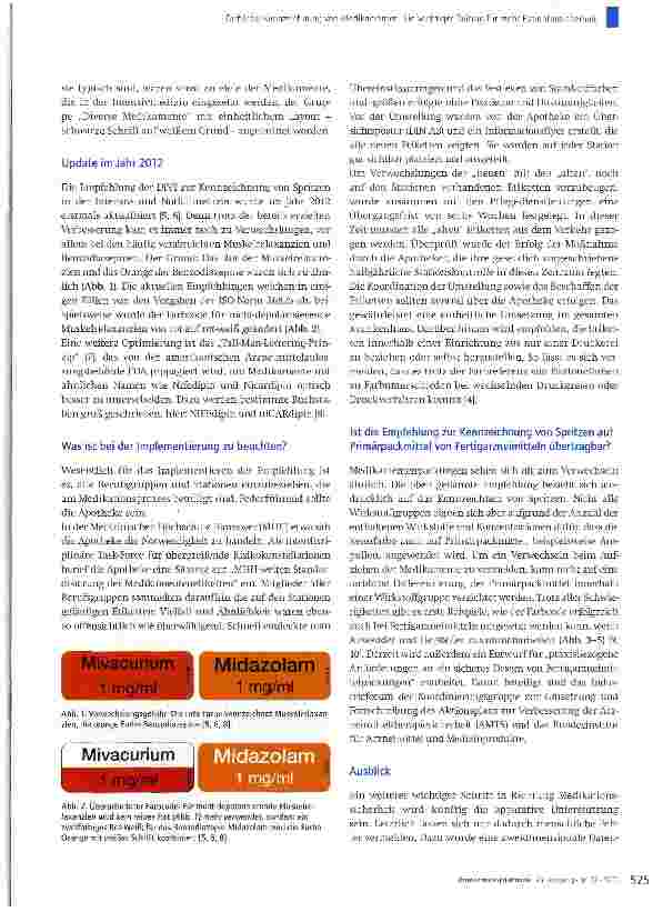 Vorschauseite 2: Farbliche Kennzeichnung von Medikamenten
