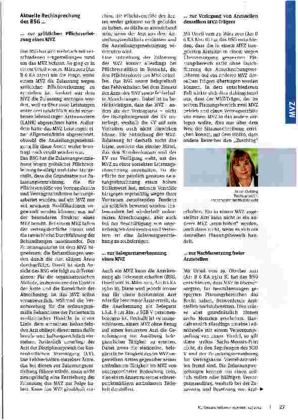 Vorschauseite 2: Bindeglied zwischen ambulant und stationär Medizinische Versorgungszentren -Rechtsstand, Chancen und Risiken für Krankenhäuser