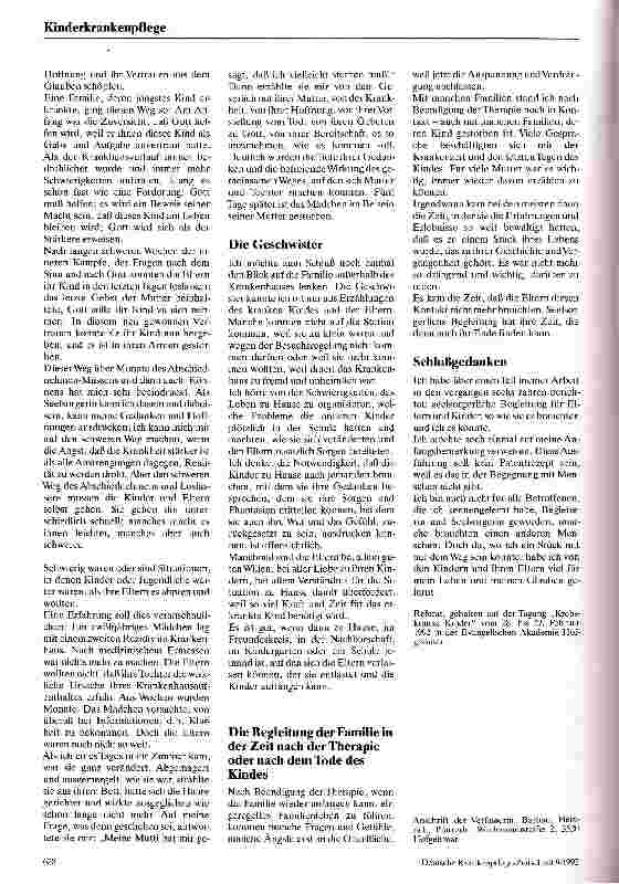 Vorschauseite 4: Seelsorgerliche Begleitung von Familien mit krebskranken Kindern