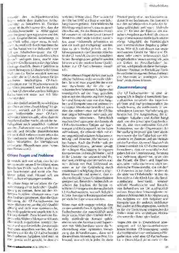 Vorschauseite 3: Die Mukoviszidose-Fachschwester