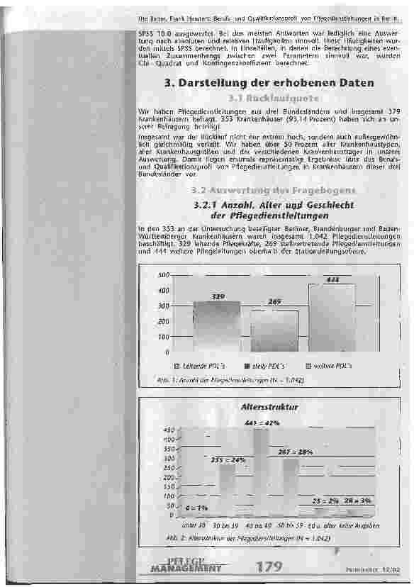 Vorschauseite 3: Berufsund Qualifikationsprofil von Pflegedienstleitungen in Berlin, Brandenburg und Baden-Württemberg