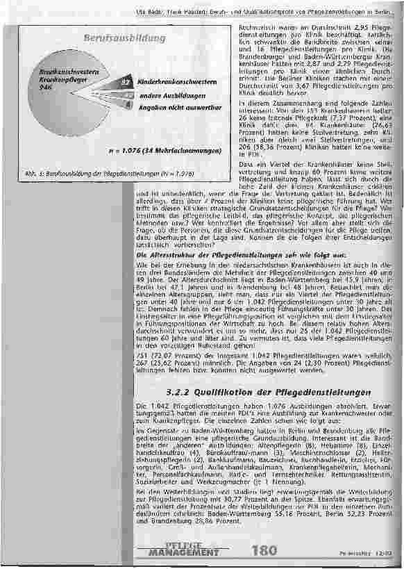 Vorschauseite 4: Berufsund Qualifikationsprofil von Pflegedienstleitungen in Berlin, Brandenburg und Baden-Württemberg