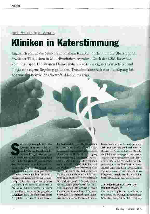 Vorschauseite 1: Kliniken in Katerstimmung