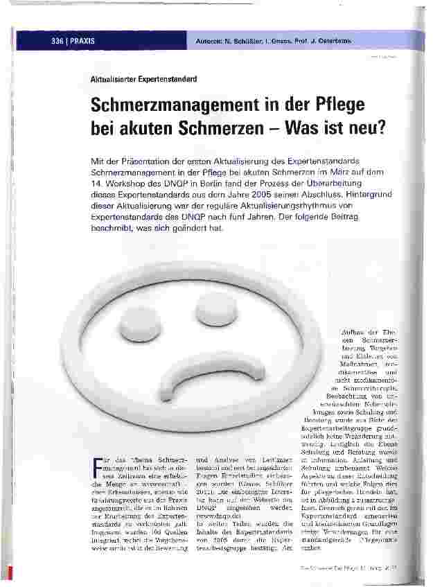 Vorschauseite 1: Schmerzmanagement in der Pflege bei akuten Schmerzen - Was ist neu?