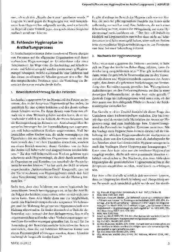 Vorschauseite 3: Hygienepläne im Arzthaftungsprozess