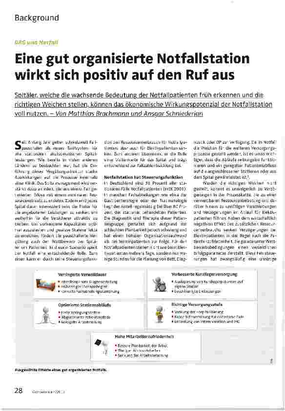 Vorschauseite 1: Eine gut organisierte Notfallstation wirkt sich positiv auf den Ruf aus