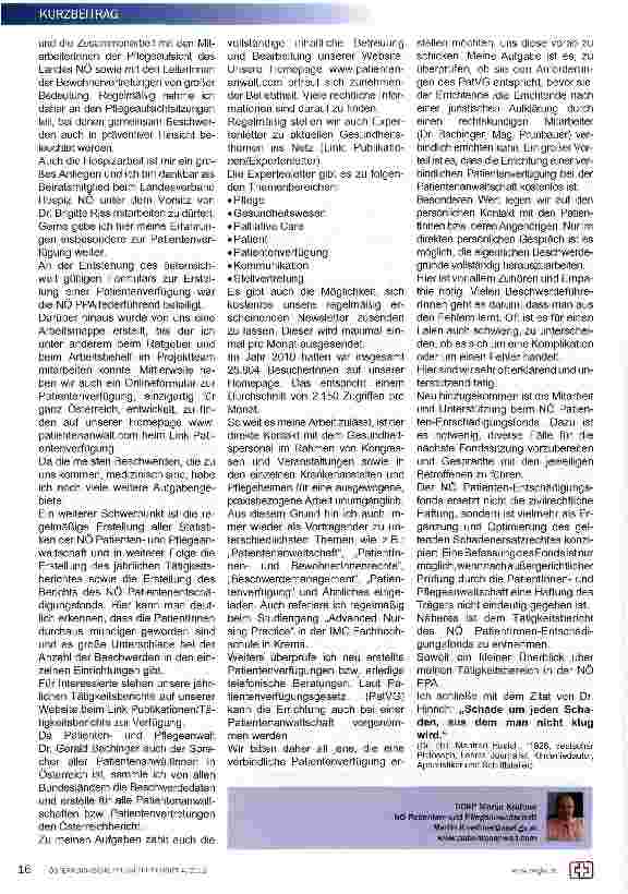 Vorschauseite 2: Neue Handlungsfelder der Pflege