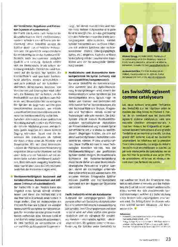 Vorschauseite 2: SwissDRG ist der Katalysator für eine unternehmerische Ausrichtung