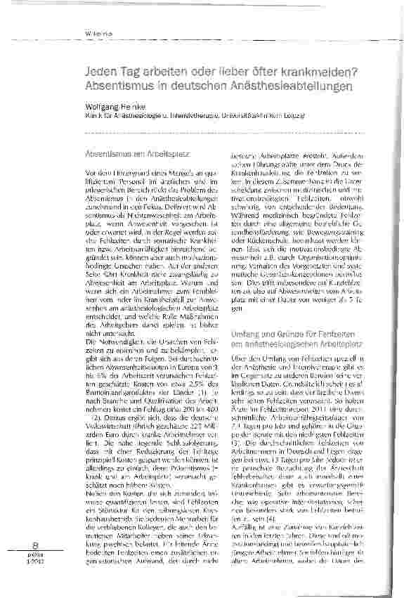 Vorschauseite 1: Jeden Tag arbeiten oder lieber öfter krankmelden?