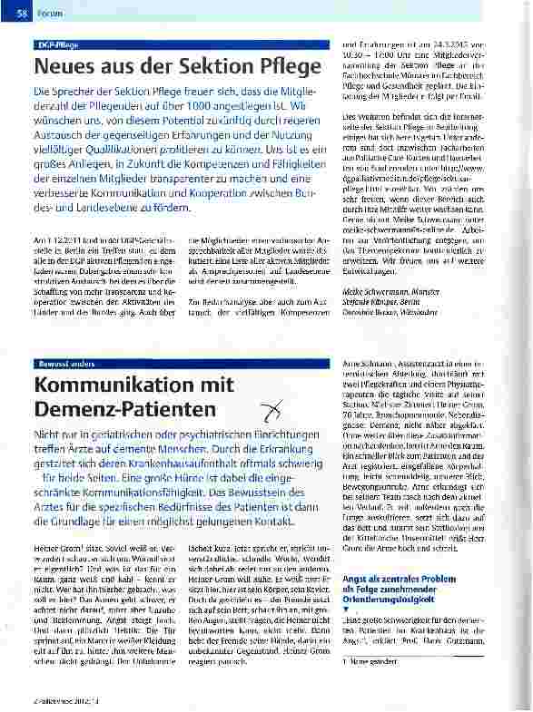 Vorschauseite 1: Kommunikation mit Demenz-Patienten
