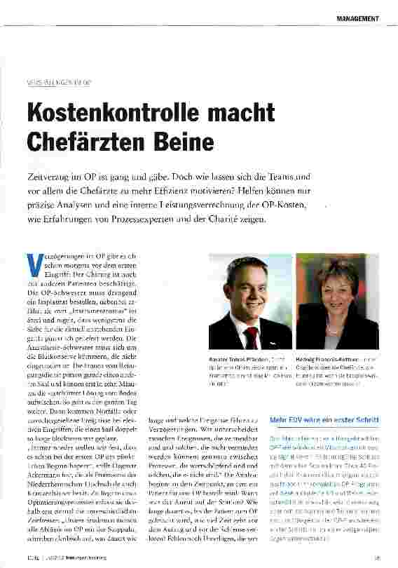 Vorschauseite 1: Kostenkontrolle macht Chefärzten Beine