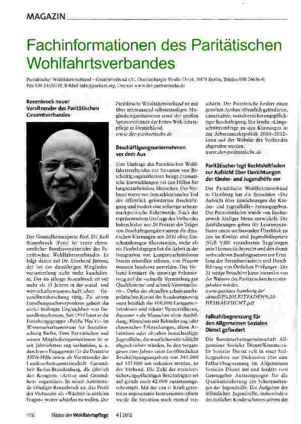Vorschauseite 1: Fachinformationen des Paritätischen Wohlfahrtsverbandes