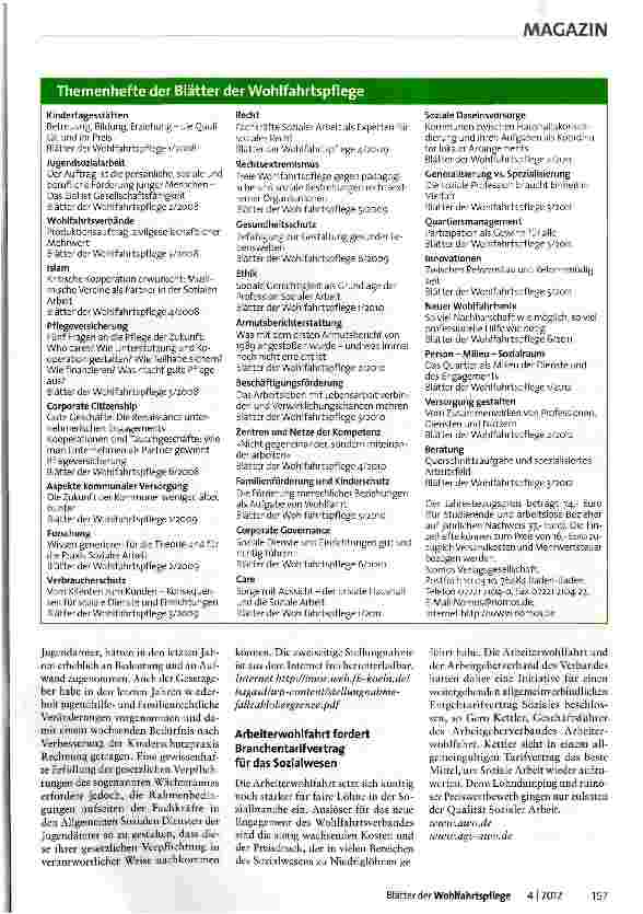 Vorschauseite 2: Fachinformationen des Paritätischen Wohlfahrtsverbandes