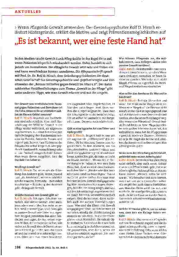 Vorschauseite 1: „Es ist bekannt, wer eine feste Hand hat
