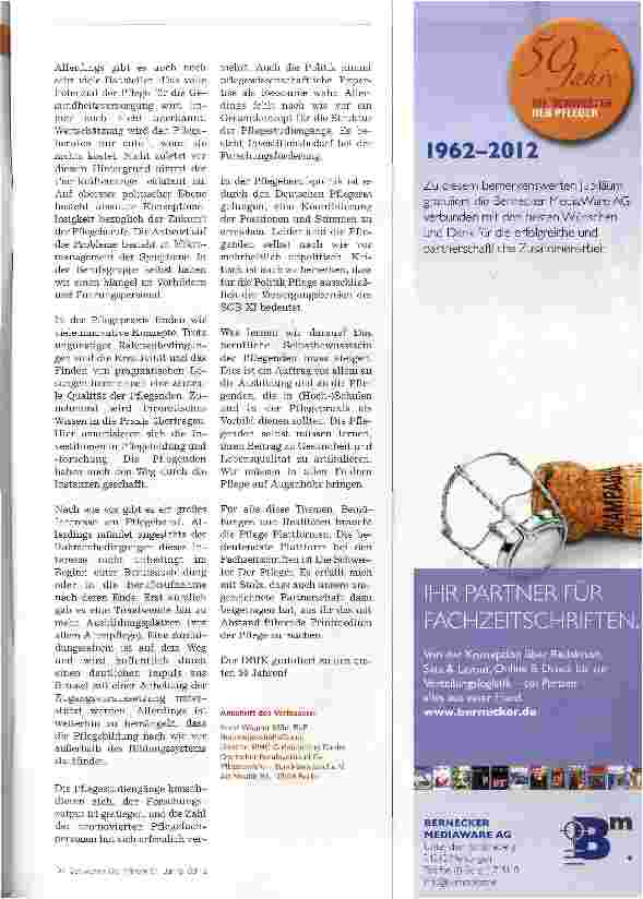 Vorschauseite 2: Pflege im Jahr 2012
