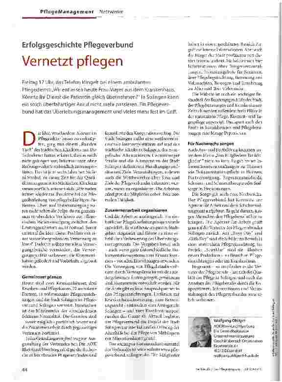 Vorschauseite 1: Vernetzt pflegen