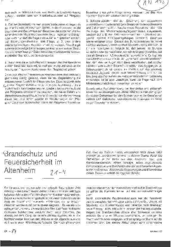 Vorschauseite 4: Personalschlüssel für Pflegekräfte in Heimen für Alte und behinderte Volljährige (II)