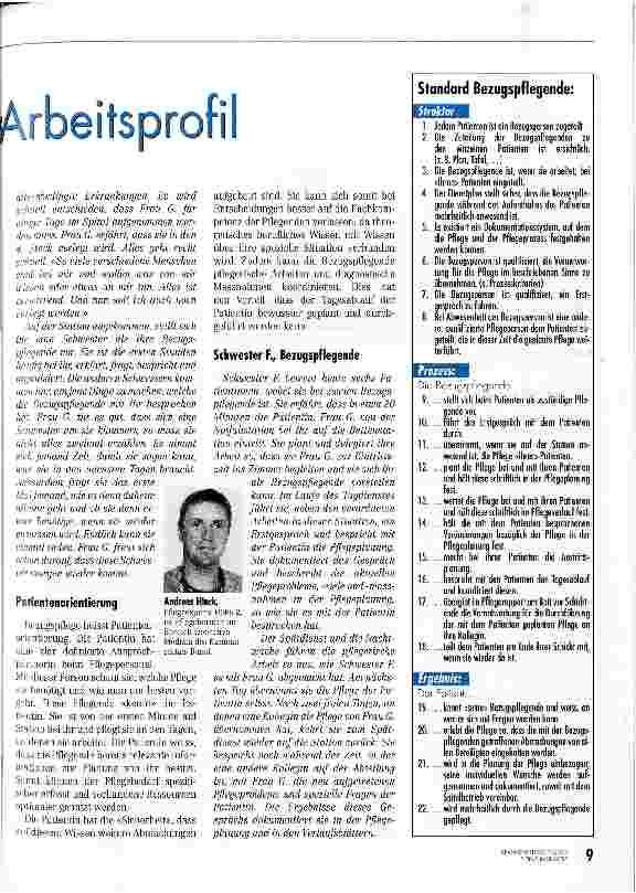 Vorschauseite 2: Die Bezugspflege schafft neues Arbeitsprofil Projekt im Kantonsspital Basel