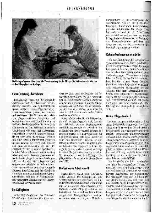 Vorschauseite 3: Die Bezugspflege schafft neues Arbeitsprofil Projekt im Kantonsspital Basel